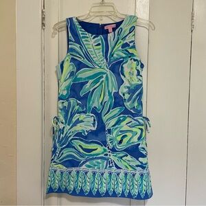 Lilly Pulitzer Blue and Green Donna Romper Palm Passages size 00